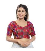 Women's Brocade Padded Saree Blouse