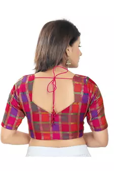 Women's Brocade Padded Saree Blouse