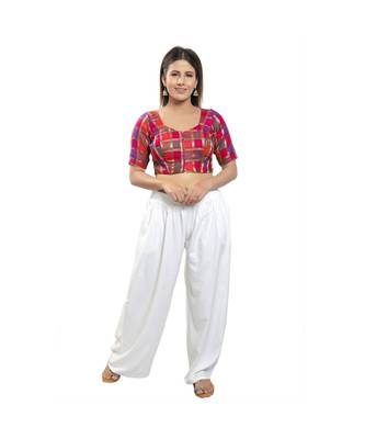 Women's Brocade Padded Saree Blouse 5