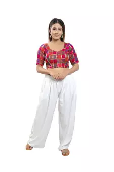 Women's Brocade Padded Saree Blouse