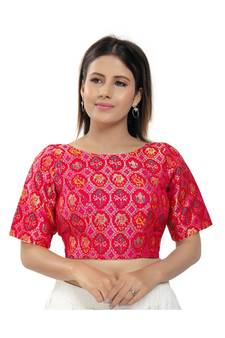 Women's Brocade Padded Saree Blouse