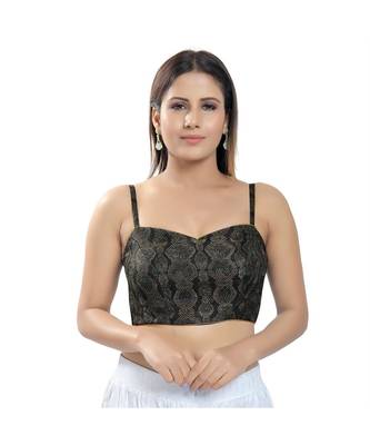 Women's Brocade Padded Saree Blouse 1