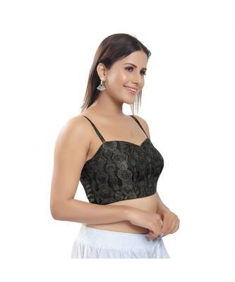 Women's Brocade Padded Saree Blouse 3