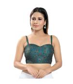 Women's Brocade Padded Saree Blouse