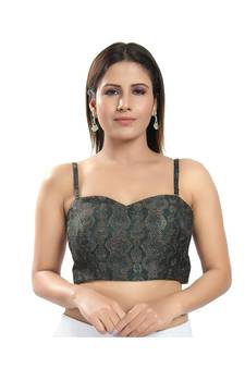 Women's Brocade Padded Saree Blouse