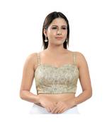 Women's Brocade Padded Saree Blouse