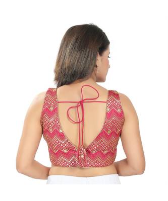 Women's Mulbury Silk Padded Saree Blouse 4