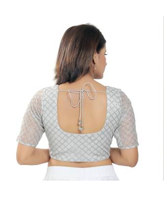 Women's Net Padded Saree Blouse 4