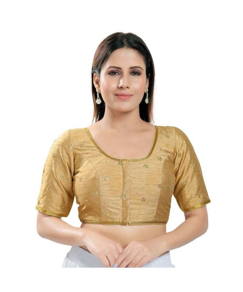 Muhenera Women's Silk Padded Saree Blouse