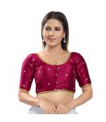 Muhenera Women's Silk Padded Saree Blouse