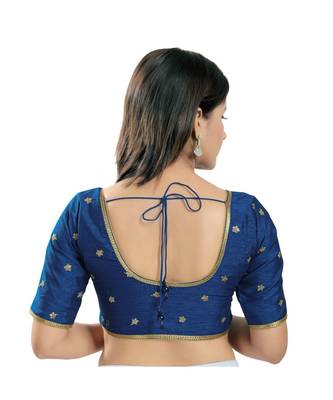 Women's Silk Padded Saree Blouse 4