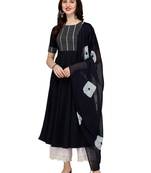 Navy-blue printed crepe kurtas-and-kurtis