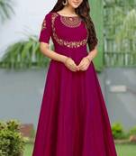 Purple Embroidered Work Kurti for Women