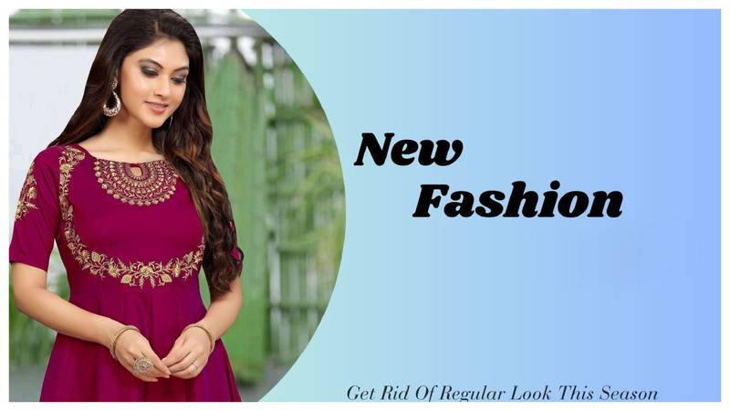 Purple Embroidered Work Kurti for Women