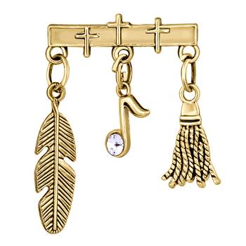 Gold crystal brooch 1