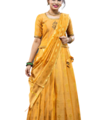 Shivangi Girls Sandle Floral Feather Langa with Dupatta