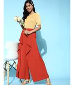 Rust Front Frill Pants