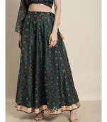 Teal Patola Anarkali Skirt