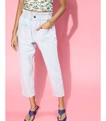 Ice Blue Studded PaperBag Waist Jeans