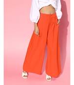 Red High Waist Wide Leg Pants