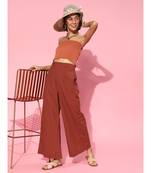 Maroon Wide Leg Pants