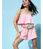 Pink Bardot Layered Romper