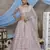 Dusty Purple Thread and Sequins embroidered net semi stitched lehenga