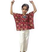 Aglare Kaftan for girls,kaftan set with beautiful neck piece.STITCHED Red