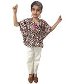 Aglare Kaftan for girls,kaftan set with beautiful neck piece.STITCHED White