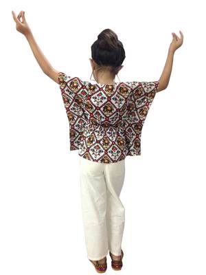 Aglare Kaftan for girls,kaftan set with beautiful neck piece.STITCHED White 2
