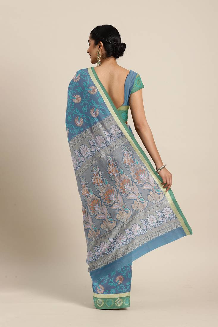 CLASSICATE from the house of The Chennai Silks  Green Art Silk Saree With Running Blouse