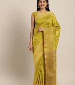 CLASSICATE from the house of The Chennai Silks  Green Jute Cotton Saree With Running Blouse