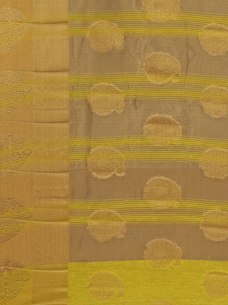 CLASSICATE from the house of The Chennai Silks  Green Jute Cotton Saree With Running Blouse