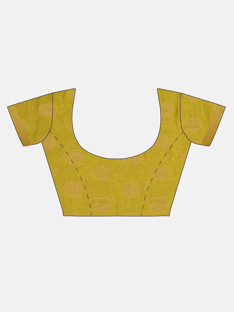 CLASSICATE from the house of The Chennai Silks  Green Jute Cotton Saree With Running Blouse