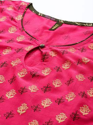 Black printed art silk kurta sets 4
