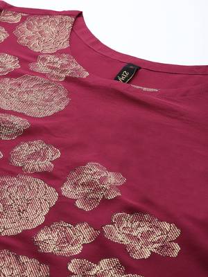 Pink printed crepe kurta sets 4