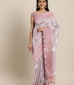 CLASSICATE from the house of The Chennai Silks  Orange Embroidered Work Tissue Cotton Saree With Running Blouse