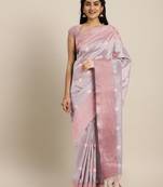 CLASSICATE from the house of The Chennai Silks  Orange Embroidered Work Tissue Cotton Saree With Running Blouse