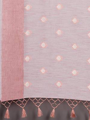 CLASSICATE from the house of The Chennai Silks  Orange Embroidered Work Tissue Cotton Saree With Running Blouse 5