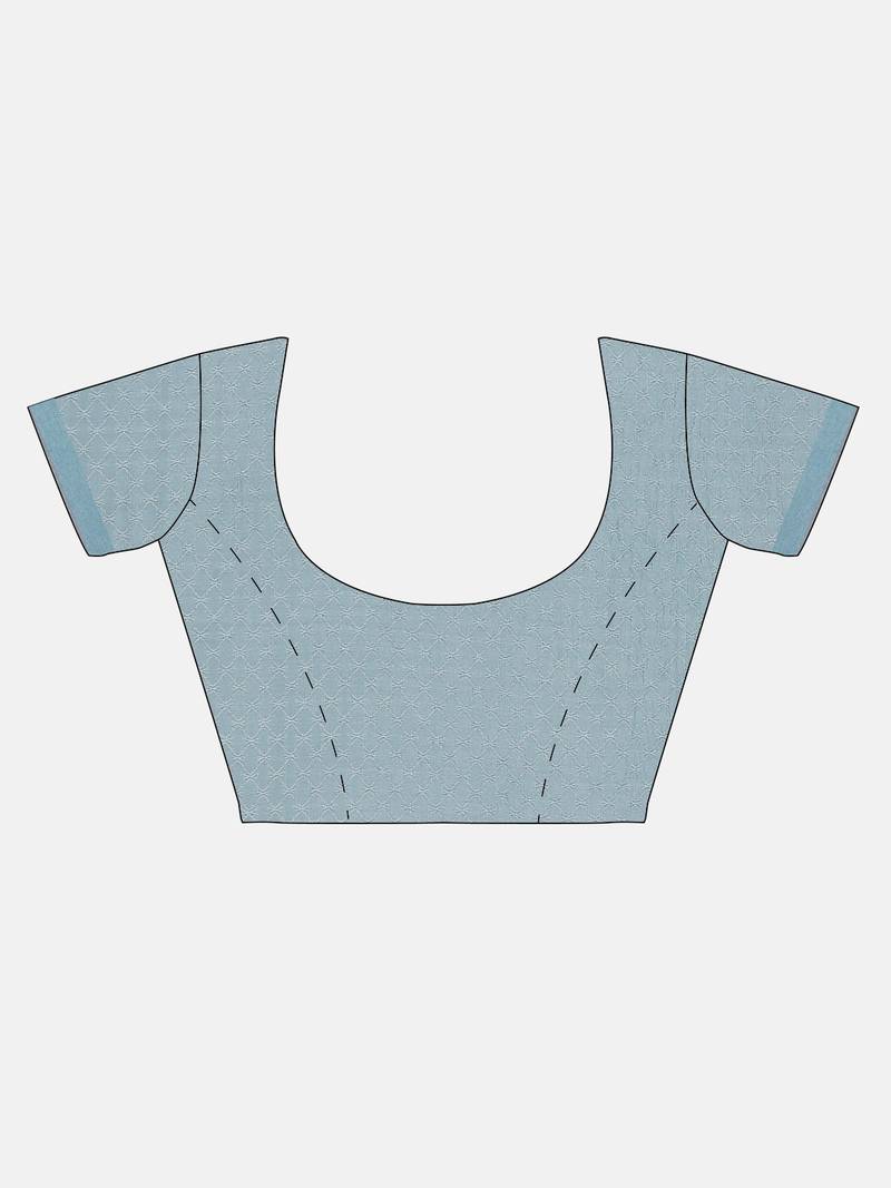 CLASSICATE from the house of The Chennai Silks  Blue Embroidered Work Tissue Cotton Saree With Running Blouse