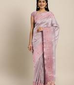 CLASSICATE from the house of The Chennai Silks  Orange Embroidered Work Tissue Cotton Saree With Running Blouse