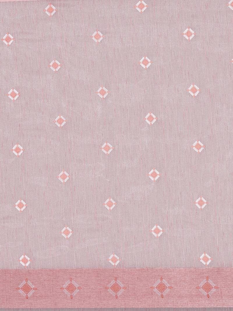 CLASSICATE from the house of The Chennai Silks  Orange Embroidered Work Tissue Cotton Saree With Running Blouse