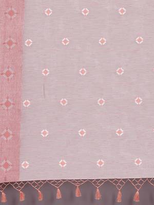 CLASSICATE from the house of The Chennai Silks  Orange Embroidered Work Tissue Cotton Saree With Running Blouse 5