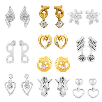 Silver crystal earrings 1