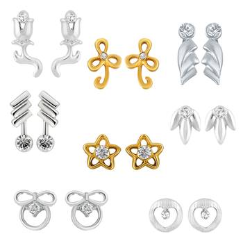 Silver crystal earrings 1
