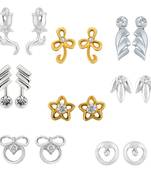 Silver crystal earrings