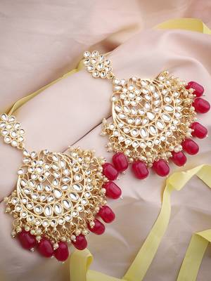 Maroon cubic zirconia danglers-drops 1