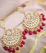 Maroon cubic zirconia danglers-drops