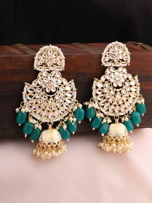 Green cubic zirconia jhumkas 1