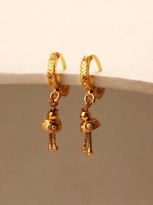 Gold cubic zirconia hoops 1